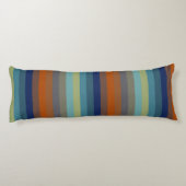 Blue, orange, green, yellow and gray stripes ボディピロー (裏面)