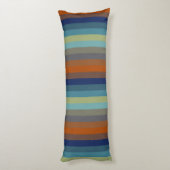 Blue, orange, green, yellow and gray stripes ボディピロー (裏面 (縦))