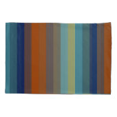Blue, orange, green, yellow and gray stripes 枕カバー (裏面)