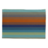 Blue, orange, green, yellow and gray stripes 枕カバー (裏面)