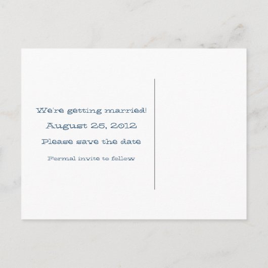 Blue/Orange Guitarハート日付はがきを保存 案内ポストカード (裏面)