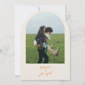 Blue Orange Hand Drawn Whimsical Arched Wedding 招待状 (裏面)