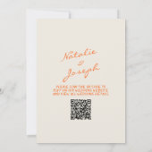 Blue Orange Hand Drawn Whimsical QR Code Wedding 招待状 (裏面)