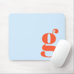 Blue Orange Minimal Retro Monogram Initial Custom マウスパッド<br><div class="desc">Minimalist Retro Monogram Initial Custom Mouse Pad in Blue and Orange</div>
