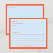 Blue Orange Personalized Bridal Shower Recipe Card (正面/裏面)