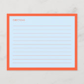 Blue Orange Personalized Bridal Shower Recipe Card (裏面)