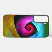 Blue Orange Pink Modern Abstract Art Pattern #24 Samsung Galaxyケース (裏面横)