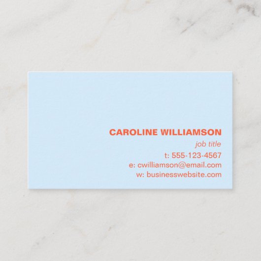 Blue Orange Retro Checkerboard Bold Creative Brand 名刺 (裏面)