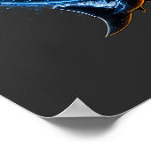 Blue & Orange Shark Graphic T-Shirt Design | Fierc ポスター (角)