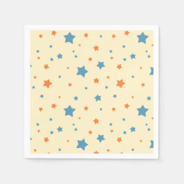 Blue& Orange Star Pattern Elegant Starry スタンダードカクテルナプキン