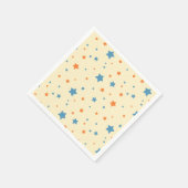 Blue& Orange Star Pattern Elegant Starry スタンダードカクテルナプキン (角)