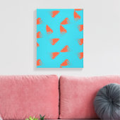 Blue, orange, vibrant, trendy geometric pattern キャンバスプリント (インサイチュ (リビング))