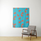 Blue, orange, vibrant, trendy geometric pattern タペストリー (インサイチュ)