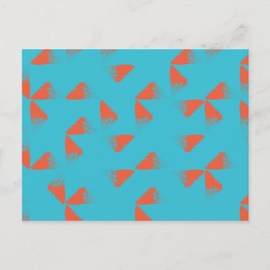 Blue, orange, vibrant, trendy geometric pattern ポストカード (正面)