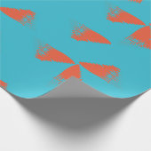 Blue, orange, vibrant, trendy geometric pattern ラッピングペーパー (角)