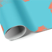 Blue, orange, vibrant, trendy geometric pattern ラッピングペーパー (ロールコーナー)