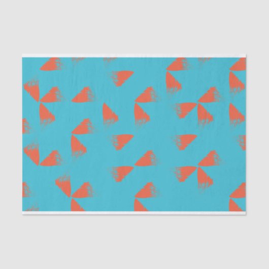 Blue, orange, vibrant, trendy geometric pattern 薄葉紙 (正面)