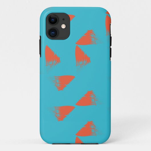 Blue, orange, vibrant, trendy geometric pattern Case-Mate iPhoneケース (裏面)
