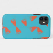 Blue, orange, vibrant, trendy geometric pattern Case-Mate iPhoneケース (裏面(横))