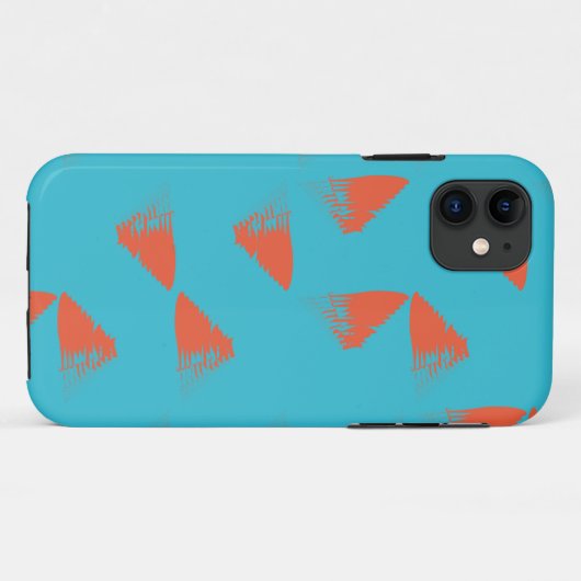 Blue, orange, vibrant, trendy geometric pattern Case-Mate iPhoneケース (裏面(横))
