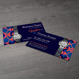 Blue + Orange  w/ Logo Business Cards 名刺