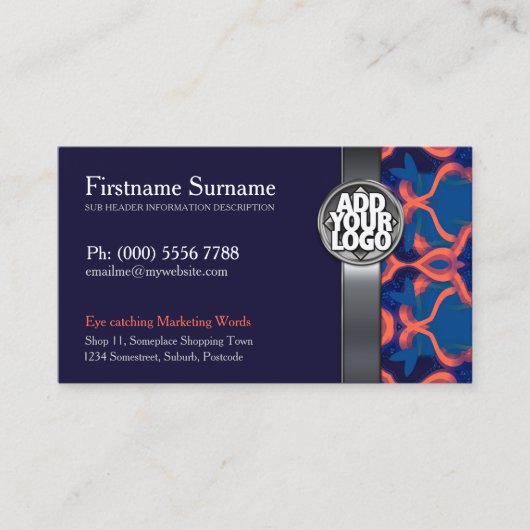Blue + Orange  w/ Logo Business Cards 名刺 (正面)