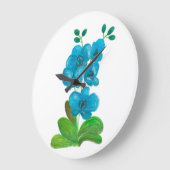 Blue orchid ラージ壁時計 (傾斜)