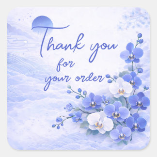 Blue orchid Thank You For your order スクエアシール