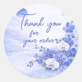 Blue orchid Thank You For your order ラウンドシール