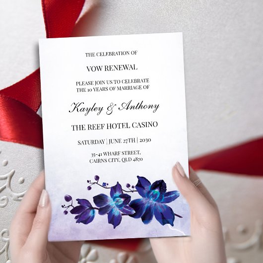 Blue Orchid Tropical Vow Renewal 出欠カード