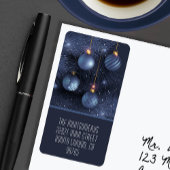 Blue Ornaments Return Address ラベル