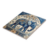 Blue Ornate Elephant Vintage Floral タイル (側面)