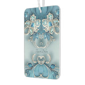 Blue Ornate Floral Air Freshener カーエアーフレッシュナー (左)