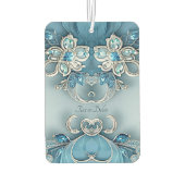 Blue Ornate Floral Air Freshener カーエアーフレッシュナー (裏面)