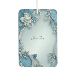 Blue Ornate Floral Air Freshener カーエアーフレッシュナー