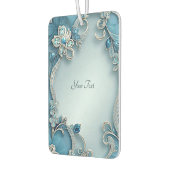 Blue Ornate Floral Air Freshener カーエアーフレッシュナー (左)
