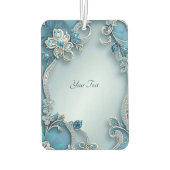 Blue Ornate Floral Air Freshener カーエアーフレッシュナー (裏面)