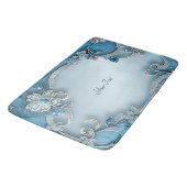 Blue Ornate Floral Bath Mat バスマット (アングル)