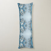 Blue Ornate Floral Body Pillow ボディピロー (裏面 (縦))