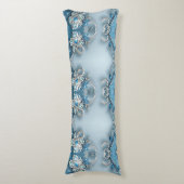 Blue Ornate Floral Body Pillow ボディピロー (正面縦)