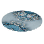 Blue Ornate Floral Cutting Board カッティングボード (角)
