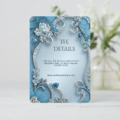 Blue Ornate Floral Detail Enclosure Card エンクロージャーカード (スタンド正面)