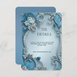 Blue Ornate Floral Detail Enclosure Card エンクロージャーカード
