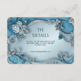 Blue Ornate Floral Detail Enclosure Card エンクロージャーカード