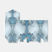 Blue Ornate Floral Favor Box フェイバーボックス (折り畳みなし)