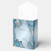 Blue Ornate Floral Favor Box フェイバーボックス (オープン)