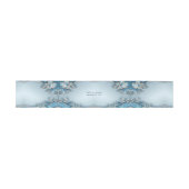 Blue Ornate Floral Invitation Belly Band 招待状ベリーバンド (フラット)