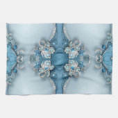 Blue Ornate Floral Kitchen Towel キッチンタオル (横)