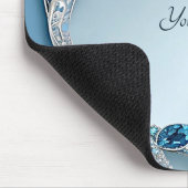 Blue Ornate Floral Mousepad マウスパッド (コーナー)