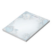 Blue Ornate Floral Notepad ノートパッド (回転)